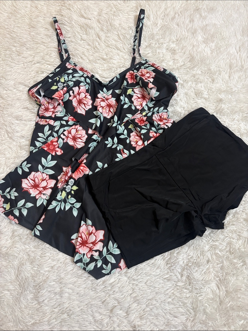 NEW American Trends Floral Tankini Two Piece Swimsuit Size M